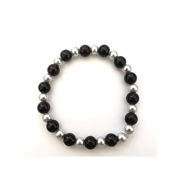 Fashion Jewelry Necklace Earrings Bracelet Set Arcrylic Gunmetal Black Silver - Picture 5 of 6